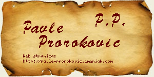 Pavle Proroković vizit kartica